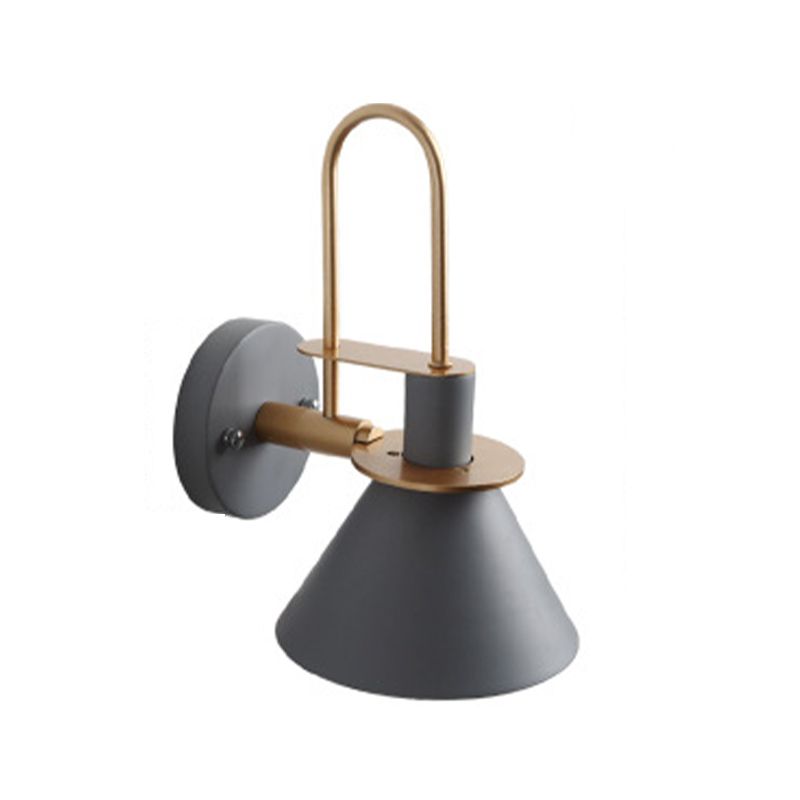 Nordic Style Iron Wall Light Colorful Cone Shape Wall Lamp for Living Room