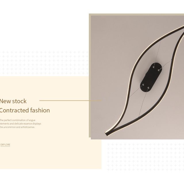 Minimalist Leaf Shaped Island Lamp Acrylic Dining Room LED Hanging Light Fixture