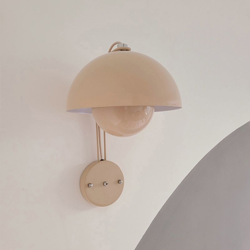 Modern Style Dome Wall Light Sconces Metal 1 Light Wall Lighting