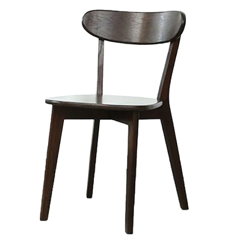 Modern Armless Backrest Wood Chair with Oak Legs for Dining Room
