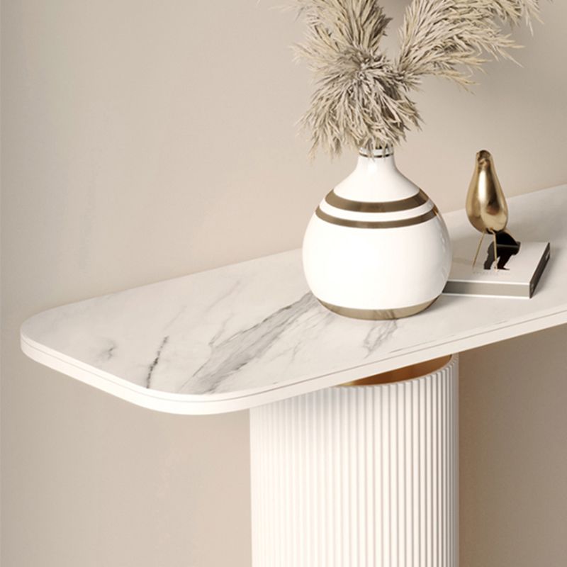 33.46" H Console Table with Rectanglel Shaped Top, Accent Table with Metal Base