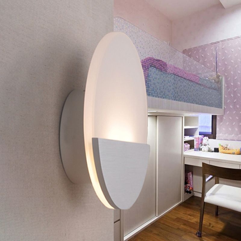 Luce bianca rotonda/a led sconce semplice semplice idee di illuminazione a parete acrilica a luce in caldo/bianco