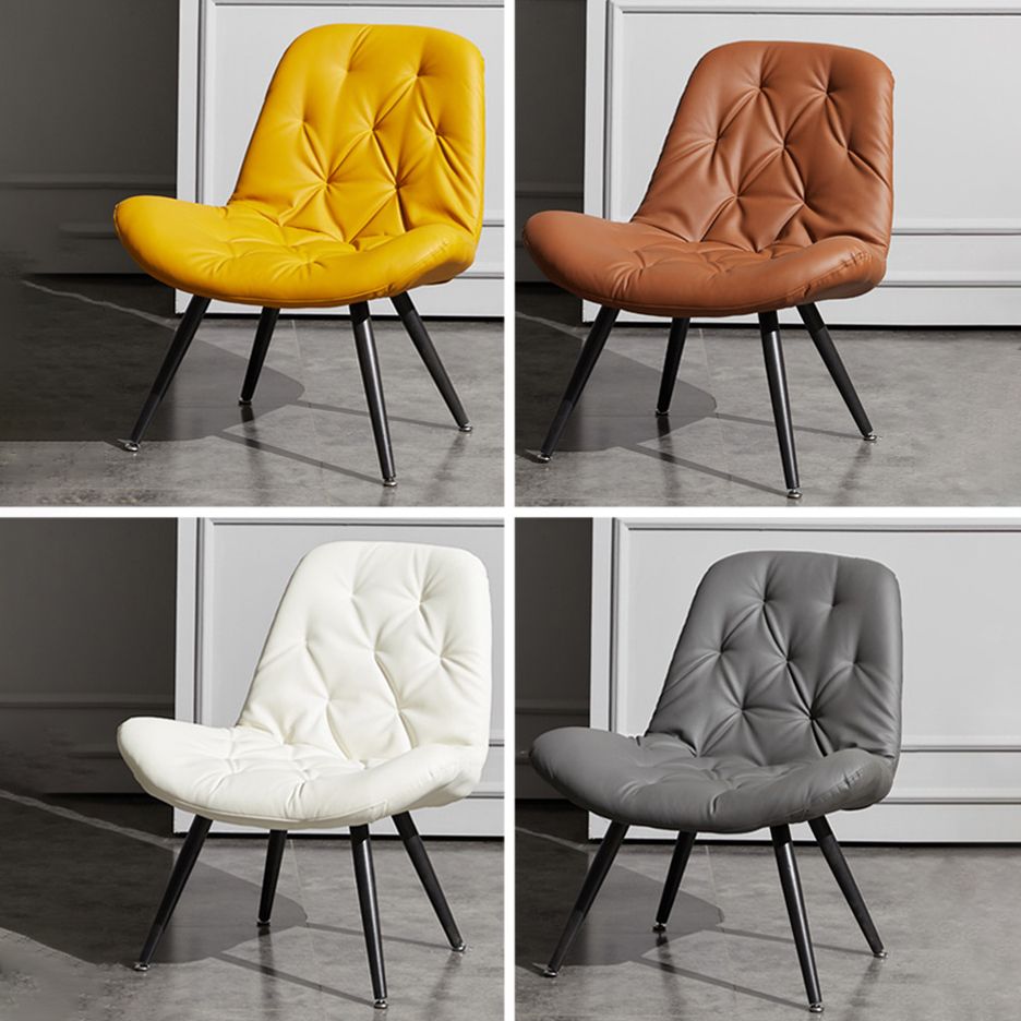 Silla moderna para interiores y exteriores, zapatilla de casa de metal, silla Parsons tapizada sin brazos