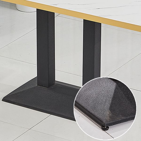 Wooden Dining Room Table for 2 Person with Metal Pedestal Base