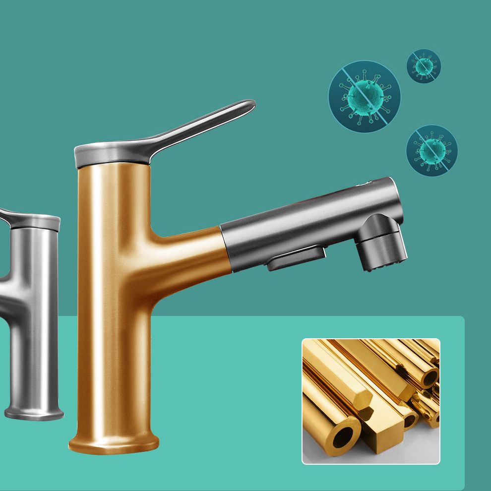 Modern Sink Faucet Solid Color Brass Centerset Lavatory Faucet for Bathroom