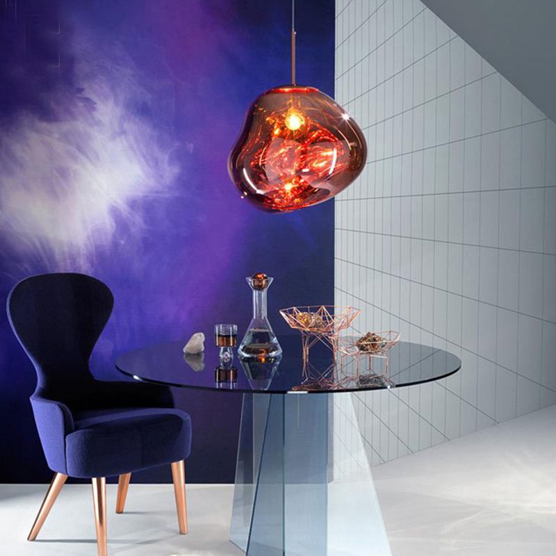 Single-Bulb Suspension Light Nordic Round Hanging Lamp Fixture for Dining Room Restaurant