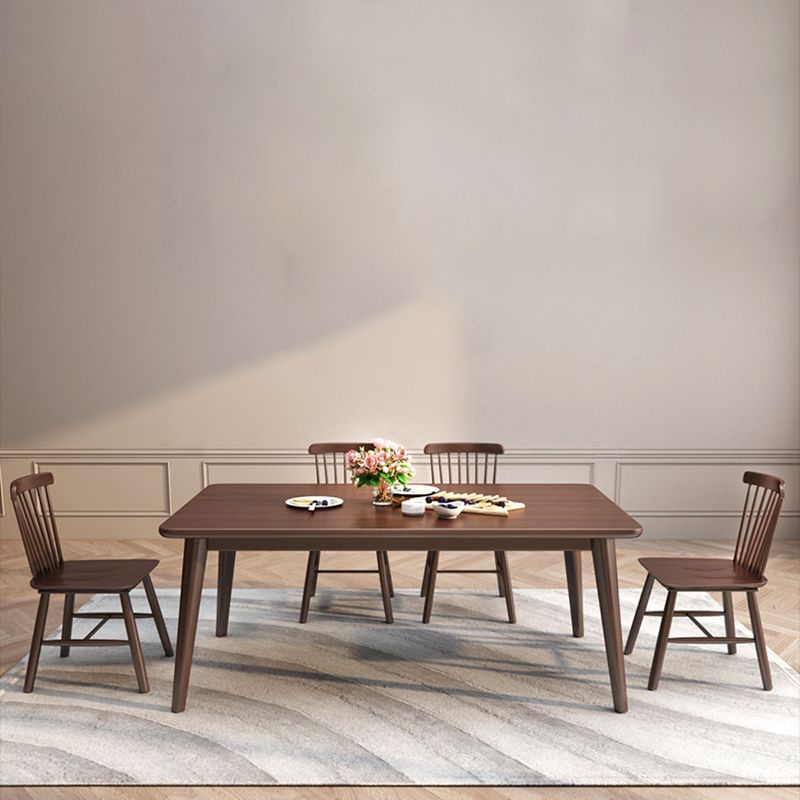 Minimalist Solid Wood Dining Set with Oak Wood Dining Table and Chairs