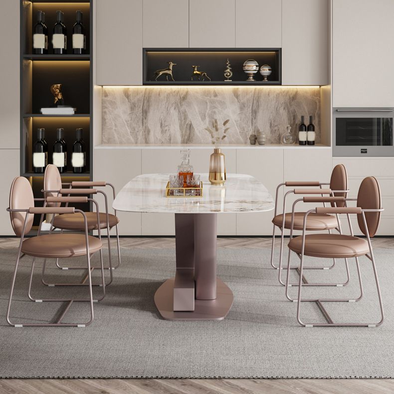 Nordic 1/5/7 Pieces Rectangle Dining Set Sintered Stone Top Dining Room Table Set