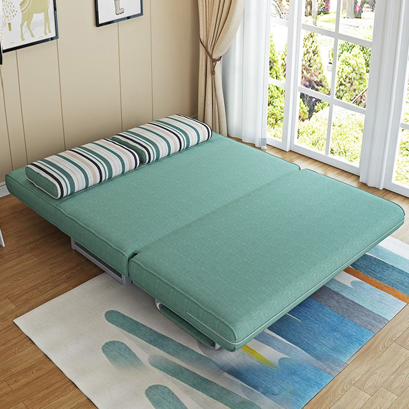 Contemporary Convertible Armless Bed Sofa Couch with Pillows