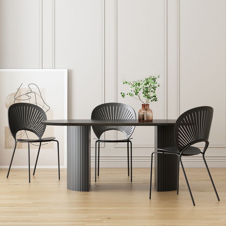 Double Pedestal Dining Table Modern Table for Home and Kitchen