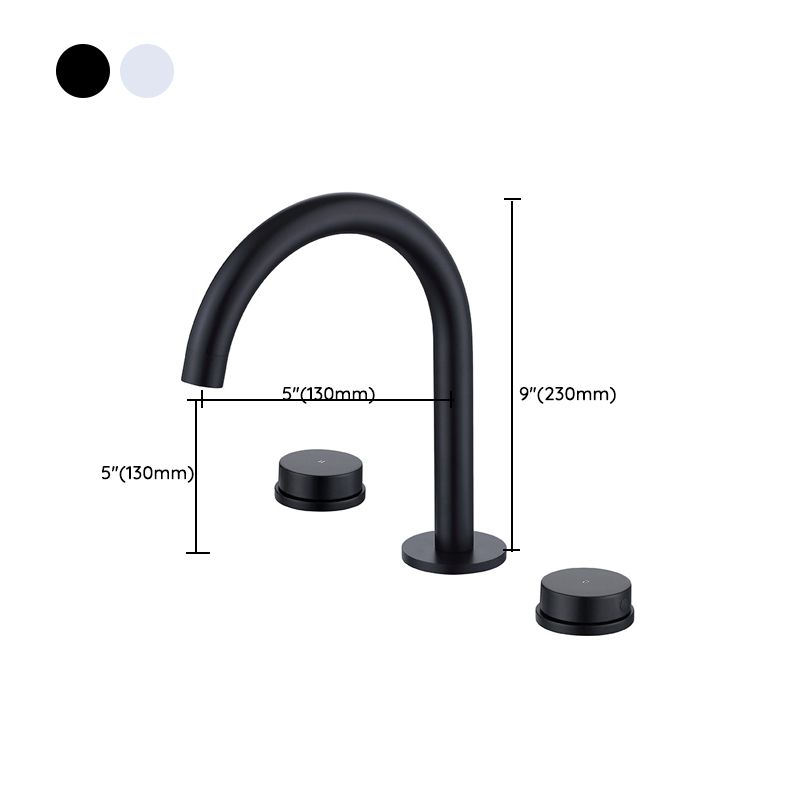 Glam Brass Widespread Bathroom Faucet 3 Hole Circular Vanity Faucet