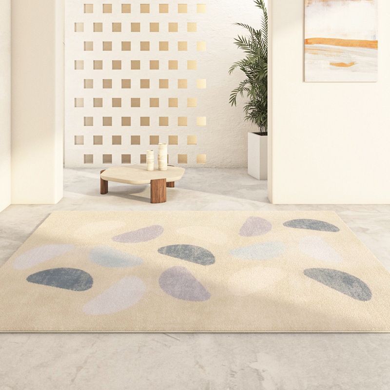 Green Simple Rug Polyester Color Block Indoor Rug Non-Slip Backing Rug for Drawing Room