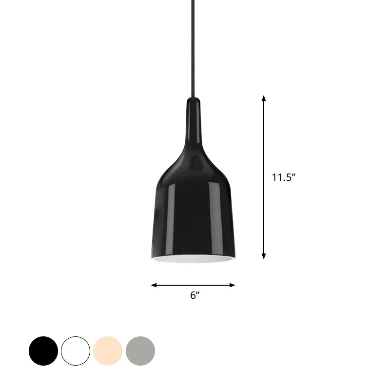6 "/8" /10.5 "Iluminación de colgante de ancho de ancho Metal moderno 1 Luz de techo de color negro/blanco/blanco.