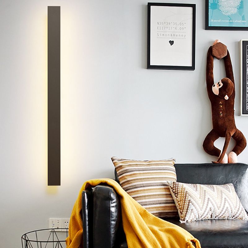 Muro di tonalità lineare Luce moderna MODER SEMPLICE 1 Fun a supporto per la parete della testa in nero