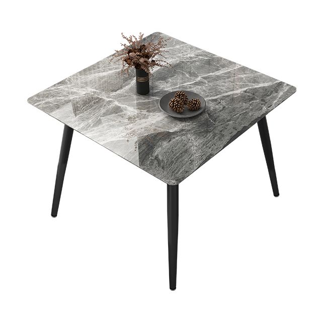 Vierkante vierkleurige eettafel Gesinterde stenen tafel Industrieel met 4 poten