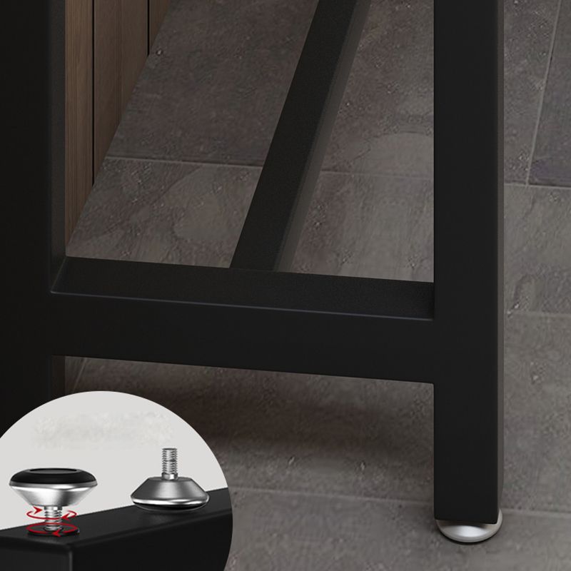 Plastic Wood Bar Dining Table Modern Rectangle Bar Table with Trestle for Cafe Balcony