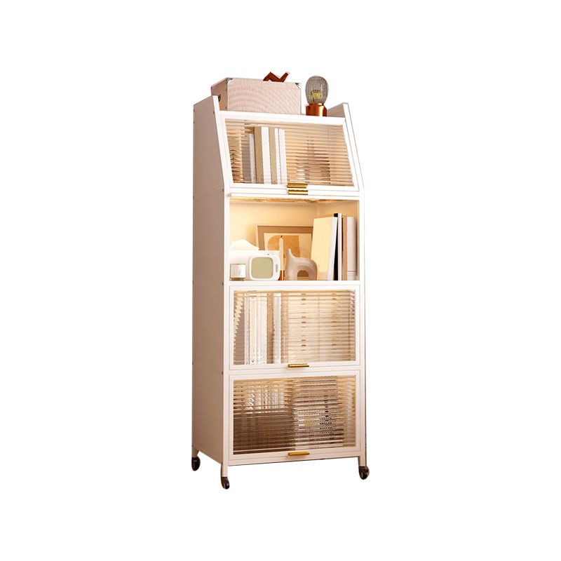 Contemporary Steel Shelf Bookcase with Doors Standard Bookshelf