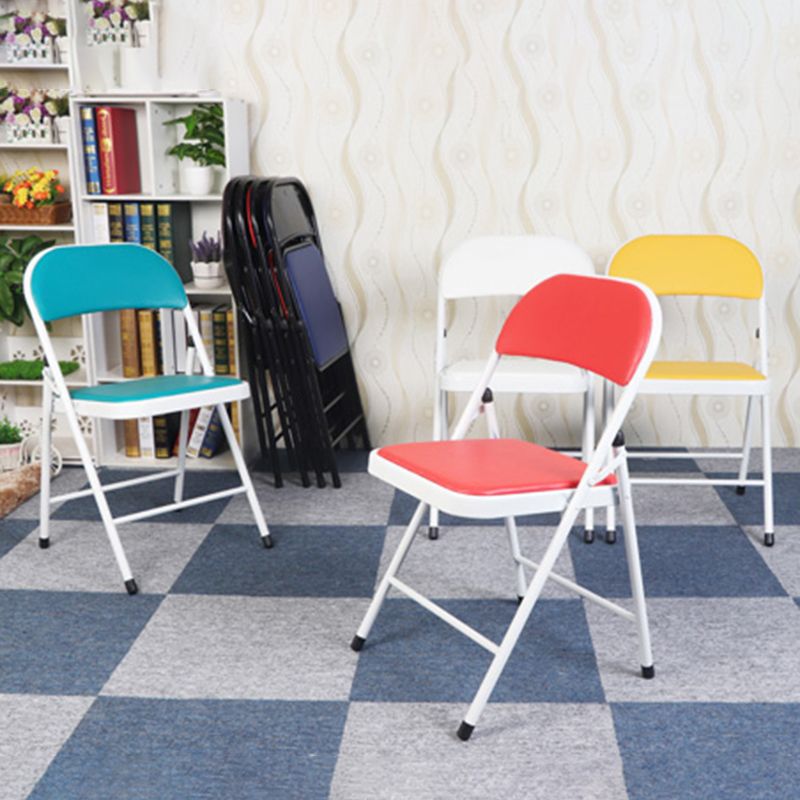 Silla de comedor de estilo moderno Silla auxiliar plegable sin brazos con patas de metal
