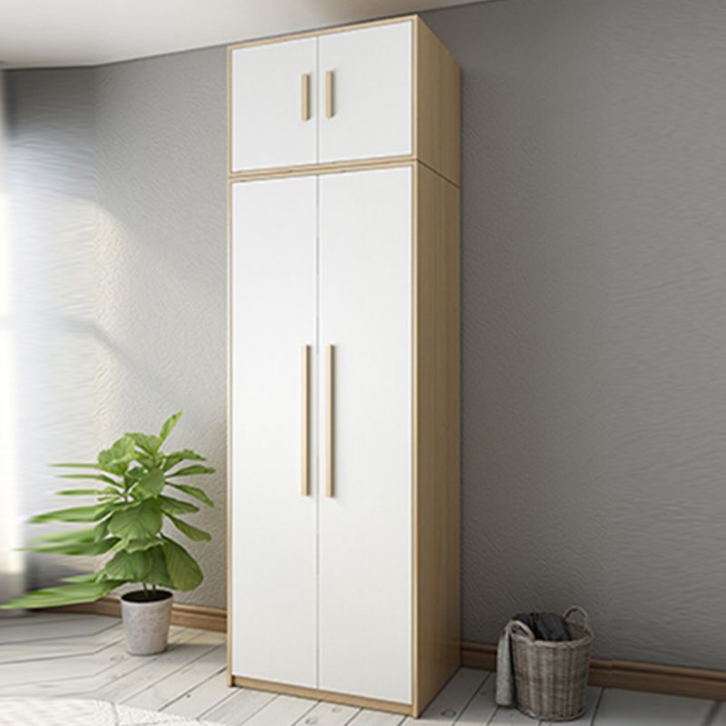 Hinged Wardrobe Armoire with Garment Rod Modern Wardrobe Cabinet for Home