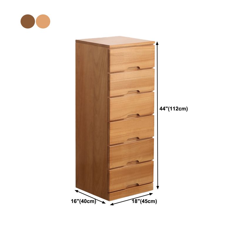 15.74" Wide Mid-Century Modern Wood Accent Chest with 6 Drawers