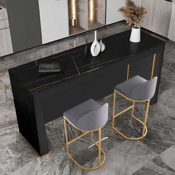 Contemporary Stone Pub Dining Set 1/2/3 Pieces Counter Table with Upholstered Stools