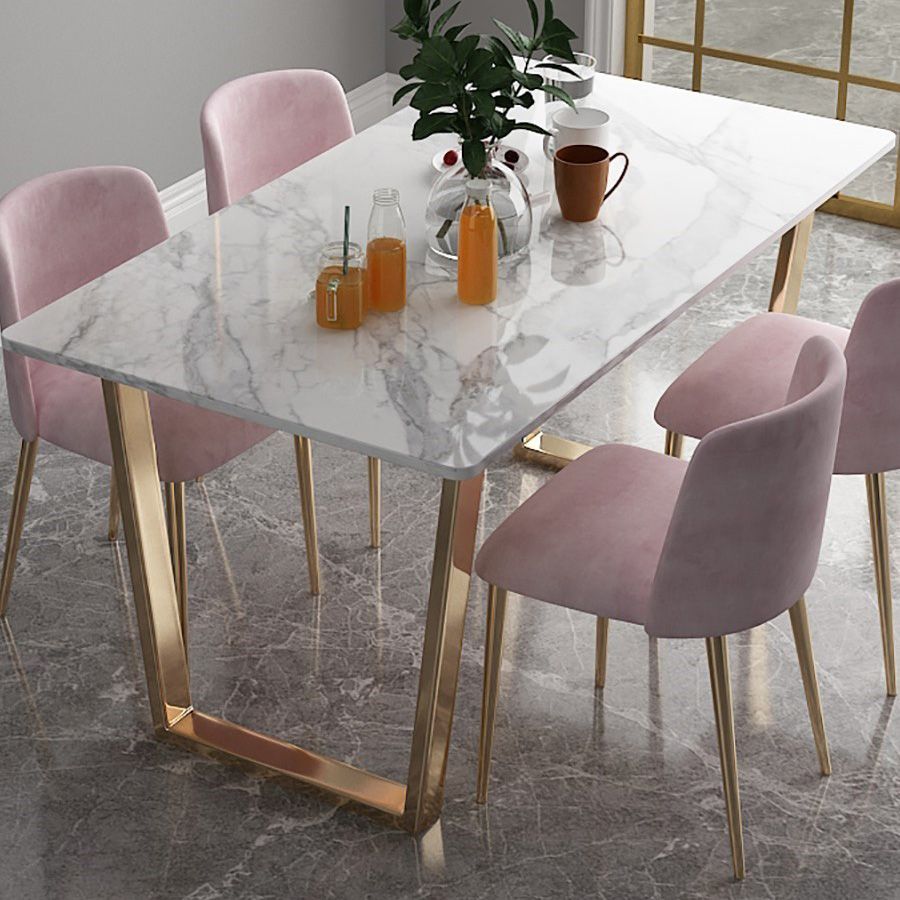Nordic 1/2/5/7 Pieces Dining Set Rectangle Stone Dining Table for Dining Room