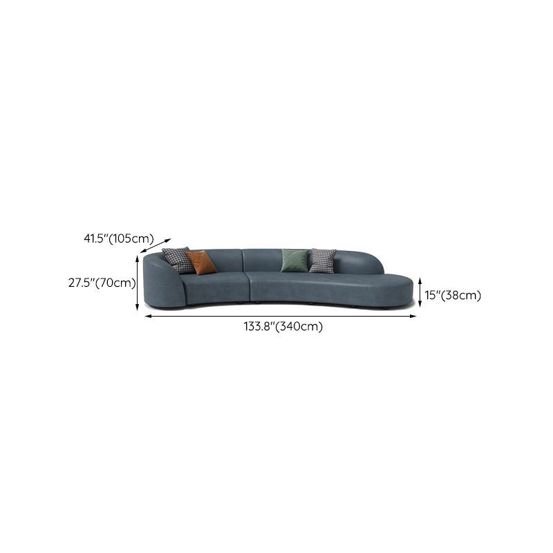 Solid Color Stain Resistant Sofa Contemporary Curved Loveseat for Apartment