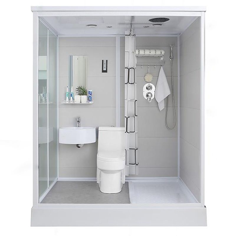 Single Sliding Rectangle Shower Kit Tempered Framed Shower Stall