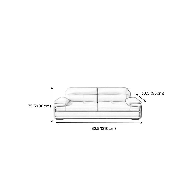 Beige Contemporary Sofa/Sectional with Genuine Leather and Leather