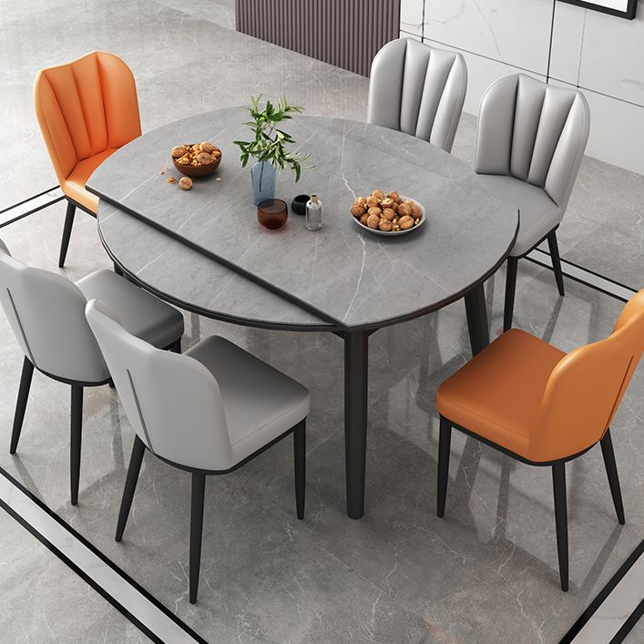 Modern Style Sintered Stone Dining Table Round Table with 4 Legs for Home Use