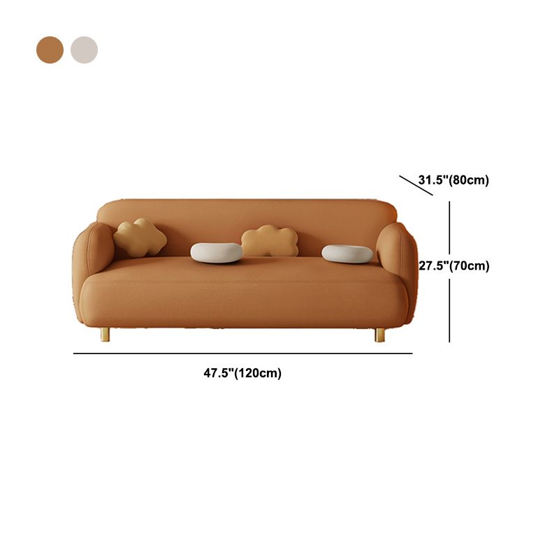 Stain Resistant Sofa Faux Leather Contemporary Standard Settee Couch