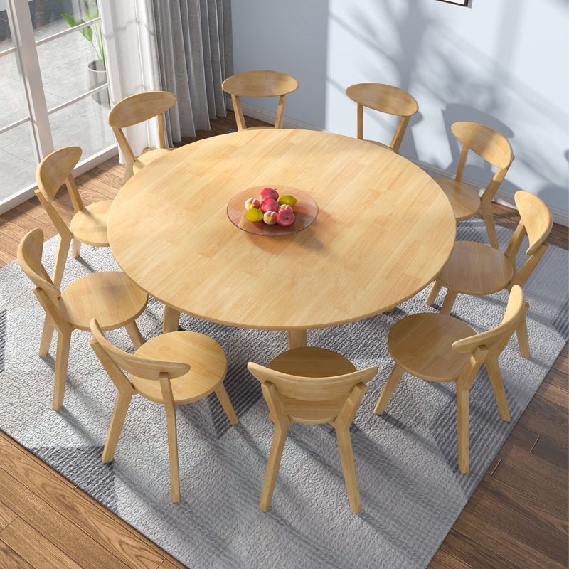 Modern Style Dining Table Round Rubberwood Dining Table for Home Use