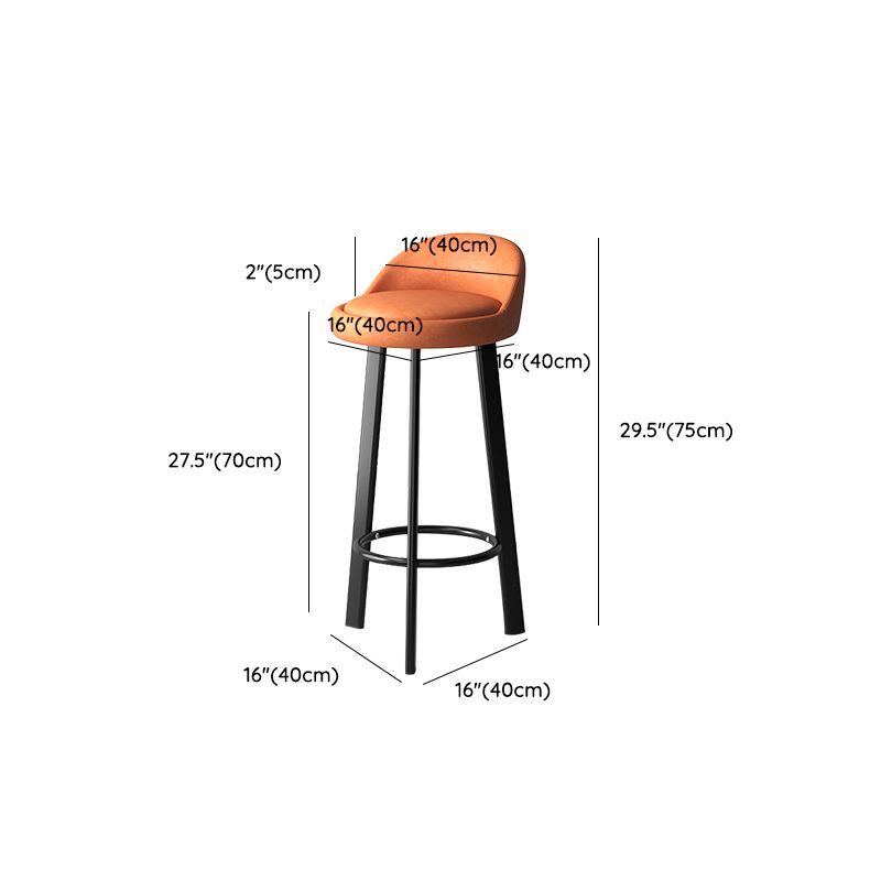 Modern Style Round Seat Barstool Pu Leather Counter Bar Stool with Metal Legs