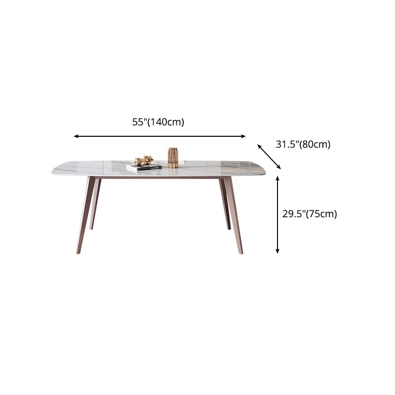 Modern Sintered Stone Top Table Rectangle Table with 4 Legs for Restaurant