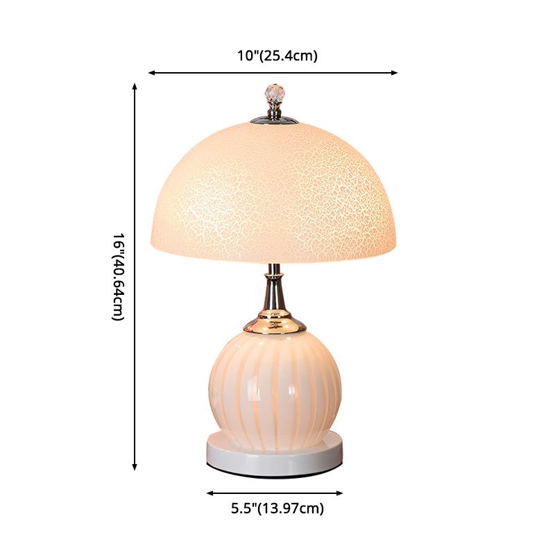 Dome Glass Nightstand Lamp Minimalist 2-Light Table Lighting for Living Room