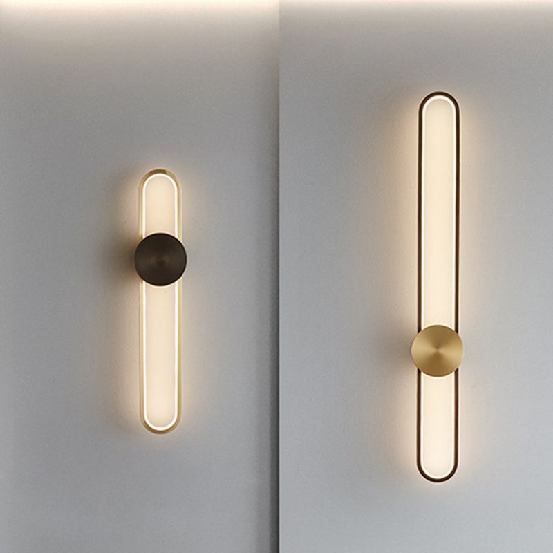Metal Linear Shape Wall Light Modern Style 1-Light Wall Mount Light Fixture