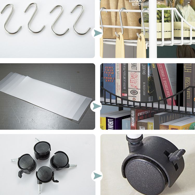 Contemporary Metal Bookshelf with Wheels Open Back Bookcase for Living Room