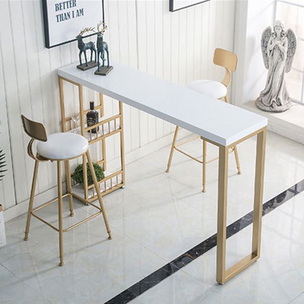 Glam1/2/3 Pieces Bar Table Set Rectangle Marble Counter Table with High Stools