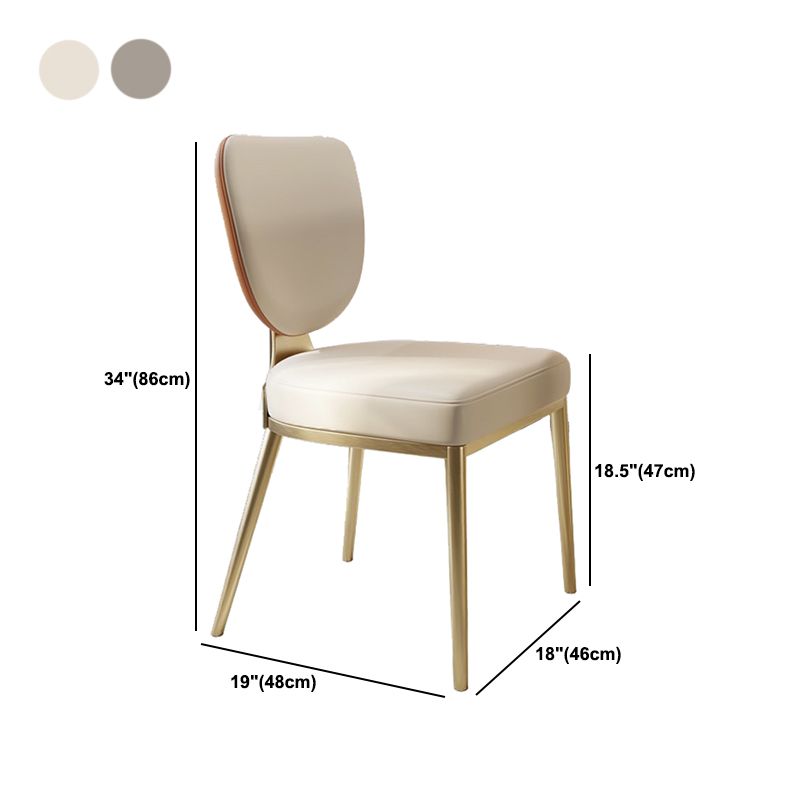 Stainless Steel Legs Dining Chairs Armless Open Back Side Chair