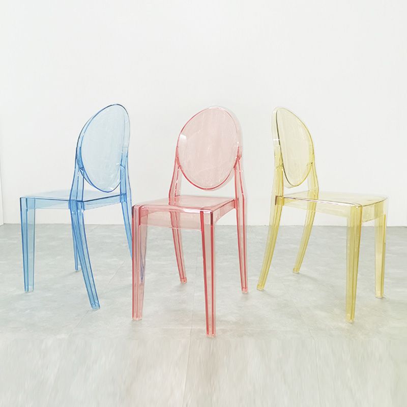 Scandinavian Winehouse Plastic Side Chair Transparent Open Dining Chair (Set of 4)