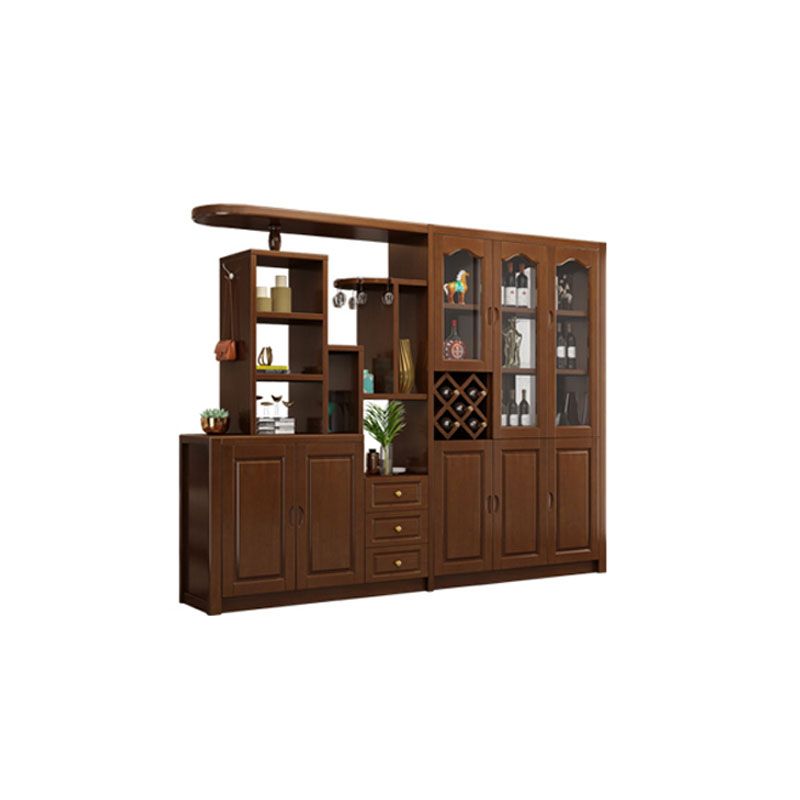 Solid Wood Shelves Included Modern Accent Cabinet for Living Room