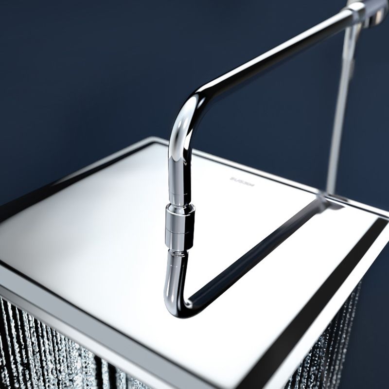 Contemporary Fixed Shower Head with Shower Arm Rain Fall Wall-Mount Showerhead