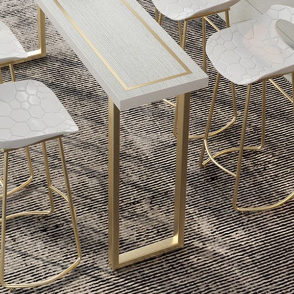 Wood Top Cocktail Bar Table Nordic Gold Frame Bar Height Table for Dining Room