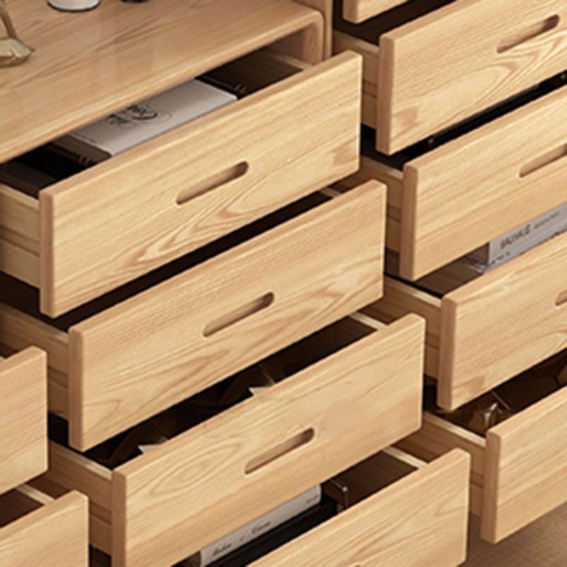 Contemporary Solid Wood Storage Chest Bedroom Vertical Chest with Drawers