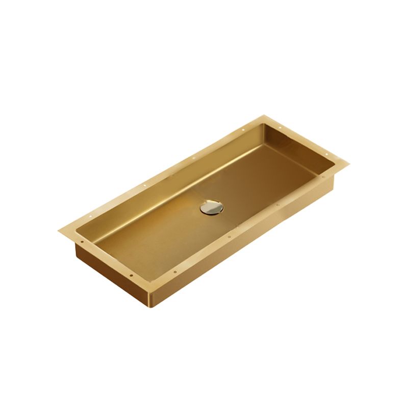 Modern Style Bathroom Sink Rectangular Metal Bathroom Sink with Faucet