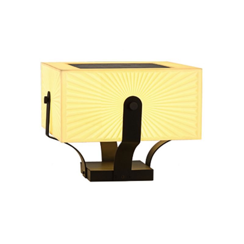 LED Solar Energy Pillar Lamp Stainless Steel Outdoor Light with Acrylic Shade for Garden