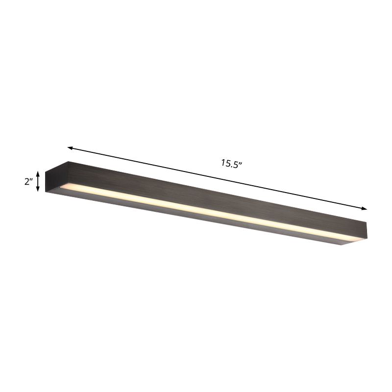 Linear Vanity Sconce Contemporary Metal Black/Silver Led Vanity Mirror Light in White/Warm Light, 16"/19.5"/23.5" Wide