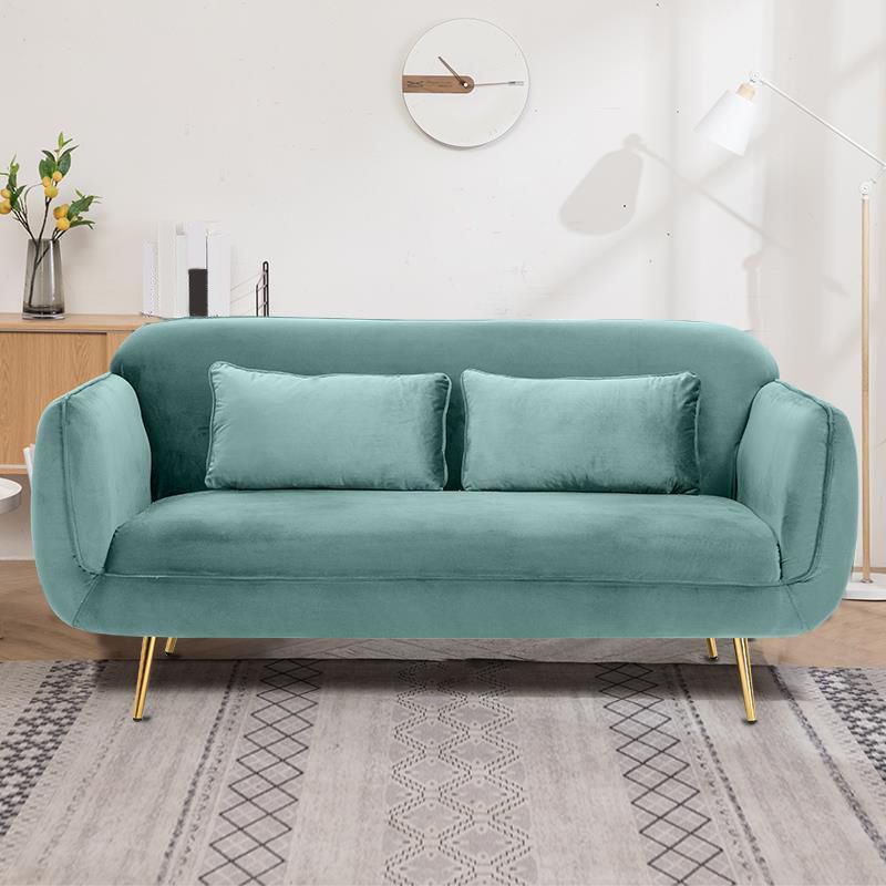 30.70" Wide Velvet Square Arm Sofa with Tight Back for Living Room