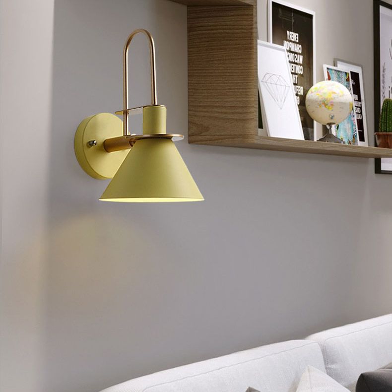 Shaded Wall Light Sconce Nordic Minimalist Style Metal 1 Light Sconces