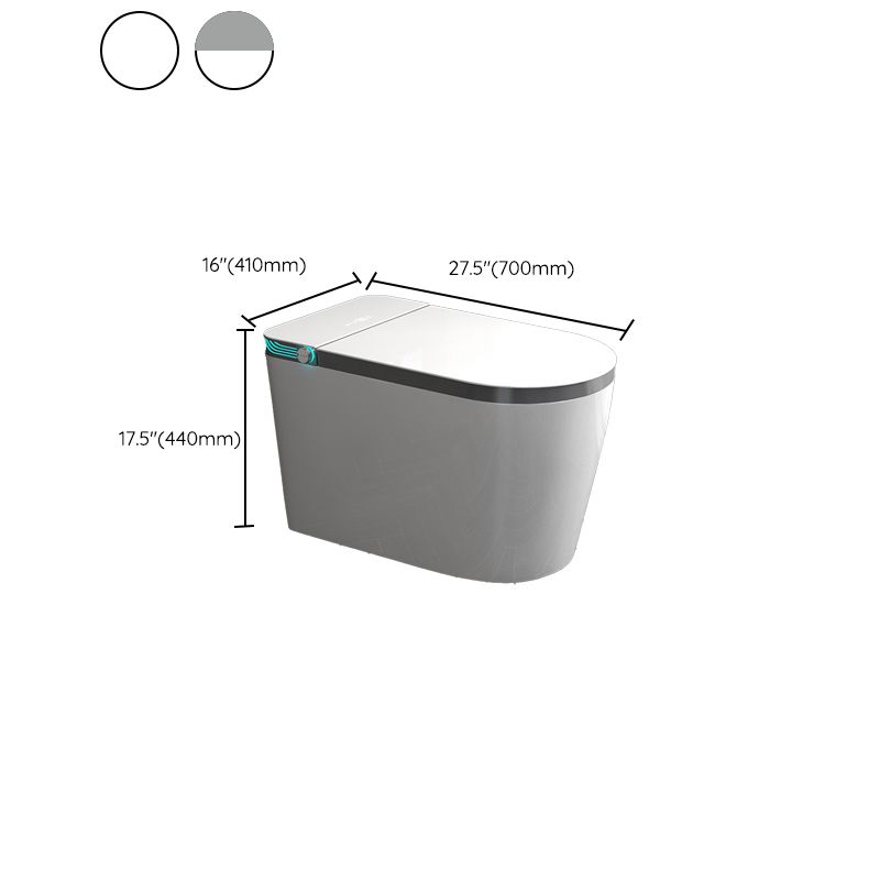 Modern Floor Mount Bidet with Tank and Heated Seat in White Finish